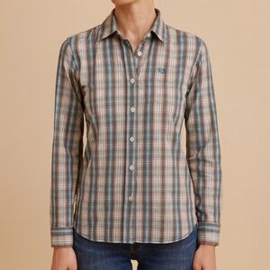 Panhandle Rough Stock Plaid Long Sleeve Button Down Shirt Women’s Small
